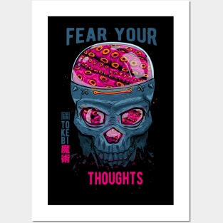 Fear Your Thoughts Skull Posters and Art